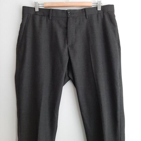 ZARA Slim Fit Cuffed Modern Dress Pants Trousers Gray Men's Sz 34 - Picture 3 of 15